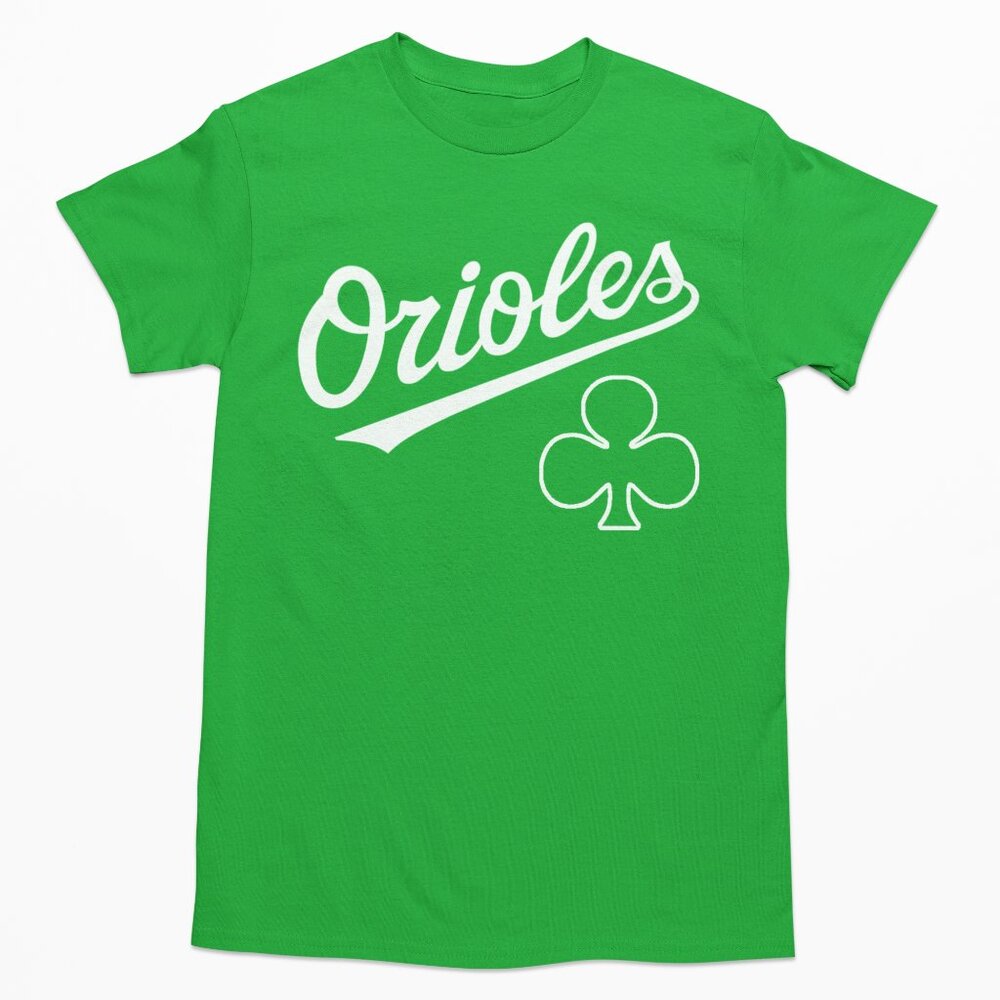 NEW Baltimore Orioles Wordmark St Patricks T-Shirt IRISH GREEN - Picture 1 of 2